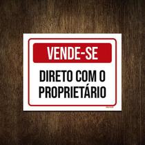 Placa De Sinalização - Vende-Se Direto Proprietário 18X23