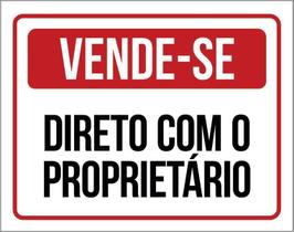 Placa De Sinalização - Vende-Se Direto Proprietário 27X35