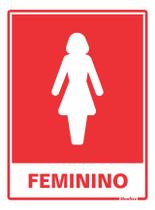 Placa de Sinalização vermelha Sanitario Feminino 15x20cm