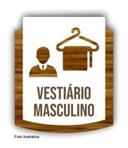 Placa De Sinalização Vestiário Masculino - MDF 15x13cm