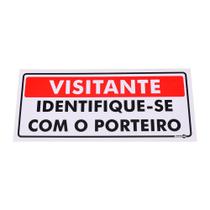 Placa de Sinalização VISITANTE IDENTIFIQUE-SE COM O PORTEIRO Ref PS232 ENCARTALE