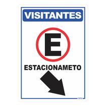Placa de Sinalização Visitantes Estacionamento Sudeste