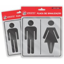 Placa de Sinalizacao W/C MASCULINO/FEMININO 15X15CM PCT.C/05