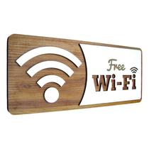 Placa De Sinalização Wi-Fi - MDF 30x13cm