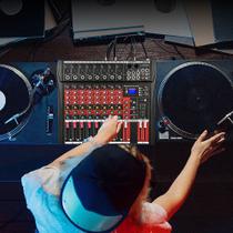 Placa de Som 8 Canais Mesa de Som Com Interface de Áudio Mixer Efeito Bluetooth USB MP3 +48V Placa de Som 8 Canais Mesa de Som Com Interface de Áudio Mixer Efeito Bluetooth USB MP3 +48V