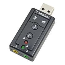 Placa de som Adaptador de áudio USB 3D 7.1 Placa de som Adaptador de áudio USB 3D 7.1