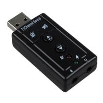 Placa de som Adaptador De Som Usb 7.1 Canais 3d 2 Entradas - A.R Variedades MT