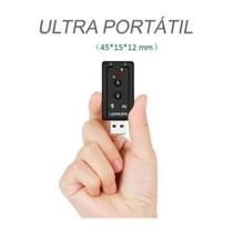 Placa De Som Áudio Externo Adaptador Usb 7.1 Pc e Notebook P2 e P3