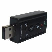 Placa De Som Áudio Usb 7.1 USB Para Pc ou Notebook - Exbom