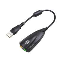 Placa De Som Externa USB 7.1 Canal Adaptador De Interface De Áudio 3.5mm Para Laptop PC