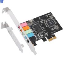 Placa De Som Pci-E Express 5.1 3D Surround Para Pc