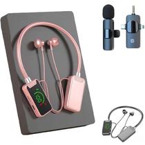 Placa de som sem fio, fones de ouvido de transmissão ao vivo, rosa