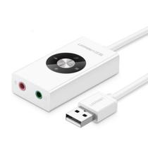 Placa de som UGREEN USB para dupla 3,5 mm para computador