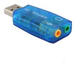 Placa De Som Usb 5.1 Canais Notebook Pc 3d Adaptador Audio - Vinik