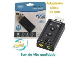 Placa De Som Usb 7.1 Adaptador Audio P2 P3 Pc Notebook HB-T64 Knup Placa De Som Usb 7.1 Adaptador Audio P2 P3 Pc Notebook HB-T64 Knup