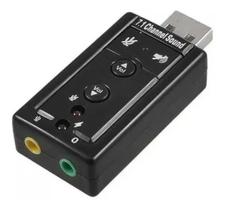 Placa De Som Usb 7.1 Adaptador Audio P2 P3 Pc Notebook