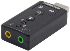 Placa de Som USB 7.1 Adaptador Fone e Microfone P2 Interface