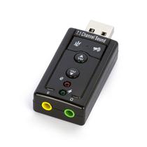 Placa De Som USB 7.1 Canais Adaptador Audio Fone De Ouvido