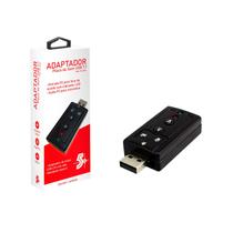 Placa De Som Usb 7.1 Entrada P2 Adaptador De Áudio - 5+