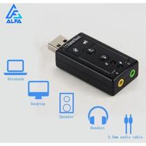 Placa De Som USB 7.1 Externa Adaptador Áudio P2 Compatível Linux Windows Mac PC Notebook Gamer Full Placa De Som USB 7.1 Externa Adaptador Áudio P2 Compatível Linux Windows Mac PC Notebook Gamer Full