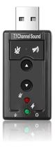 Placa De Som USB 7.1 Externa Adaptador Áudio P2 Gamer Notebook PC Fone Microfone Estável Seguro Placa De Som USB 7.1 Externa Adaptador Áudio P2 Gamer Notebook PC Fone Microfone Estável Seguro