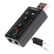 Placa De Som USB 7.1 Externa Adaptador Áudio Para PC Notebook Fone Microfone Placa De Som USB 7.1 Externa Adaptador Áudio Para PC Notebook Fone Microfone
