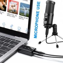 Placa De Som USB 7.1 Externa Adaptador P2 Fone Microfone Notebook Pc Gamer Resolve Áudio Estragado Placa De Som USB 7.1 Externa Adaptador P2 Fone Microfone Notebook Pc Gamer Resolve Áudio Estragado