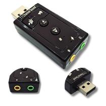 Placa de Som USB Adaptador de Áudio 7.1 Virtual PC Notebook - Chinamate