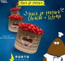 Placa De Textura P Bolos E Chocolate (coração + Estrela) 806 - Porto Formas