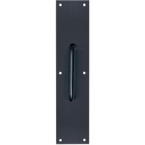 Placa de tração Tell DT101943 em aço inoxidável preto fosco 9x38cm Placa de tração Tell DT101943 em aço inoxidável preto fosco 9x38cm