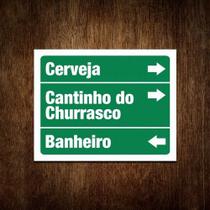 Placa De Transito Cerveja Cantinho Do Churrasco Banheiro