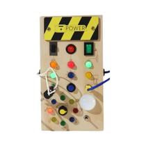 Placa de Treinamento Sensorial Montessori de Madeira com Luzes LED e Controle de Interruptor