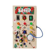 Placa de Treinamento Sensorial Montessori de Madeira com Luzes LED e Controle de Interruptor
