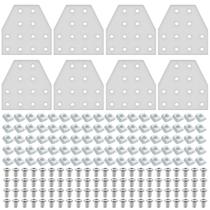 Placa de união de suporte de canto com fenda T 2040 com porcas e parafusos em T Placa de união de suporte de canto com fenda T 2040 com porcas e parafusos em T