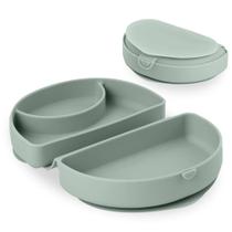 Placa de viagem para bebês Miniware Silifold, sucção de silicone dobrável