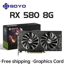 Placa De Vídeo Branca SOYO AMD Radeon RX580 8G GDDR5 256Bit HDMI DP Interface Placa De Vídeo Para