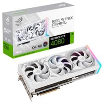 Placa de Vídeo RTX 4080 ROG Strix Edition Asus NVIDIA GeForce, 16GB GDDR6X, ARGB, DLSS, Ray Tracing, Branco - ROG-STRIX-RTX4080-O16G-WHITE