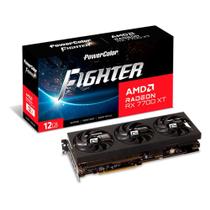 Placa de Vídeo RX 7700 XT Fighter PowerColor AMD Radeon, 12GB GDDR6, Ray Tracing - RX7700XT 12G-F/OC - Power Color
