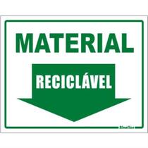 Placa de Vinil Auto-adesiva 15x20cm Material Reciclável - 420 AR - SINALIZE