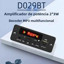 Placa decodificadora 5.0MP3 com amplificador de potência 2x3W D029BT preto Bluetooth