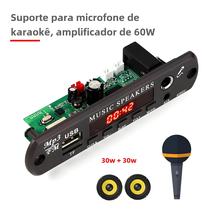 Placa Decodificadora Bluetooth 5.3 para Carro - Áudio Sem Fio MP3/WMA - USB/TF/Rádio com Microfone