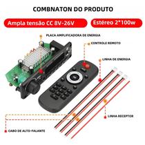 Placa Decodificadora Bluetooth MP3/WAV 200W 12V para Carro - com USB e Slot para Cartão TF