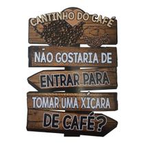 Placa Decor Enfeite Cantnho do Café 20x30 Mdf Adesivado