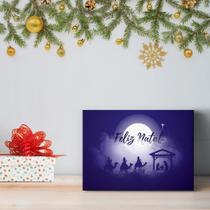 Placa Decoração de Natal Presépio Noite de Lua 20x30cm Placa Decoração de Natal Presépio Noite de Lua 20x30cm