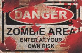 Placa Decoração Halloween Zombie Zone Terror Brincando