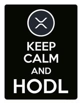Placa Decoraçao - Keep Calm Hodl Hold Ripple Xrp 36X46