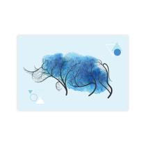 Placa Decoração Minimalista Safari Rinoceronte Azul 20x30cm Placa Decoração Minimalista Safari Rinoceronte Azul 20x30cm