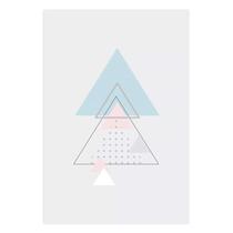 Placa Decoração Minimalista Triângulos ul e Rosa 20x30cm