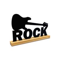Placa Decoração Rock Guitarra Display Palavra Com Base - Moai Shop