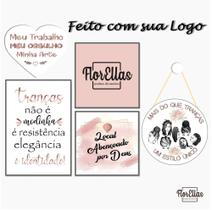 Placa Decorativa 05unid Placas Tranças/Cabelereira/Salão Beleza/Estúdio Trancista